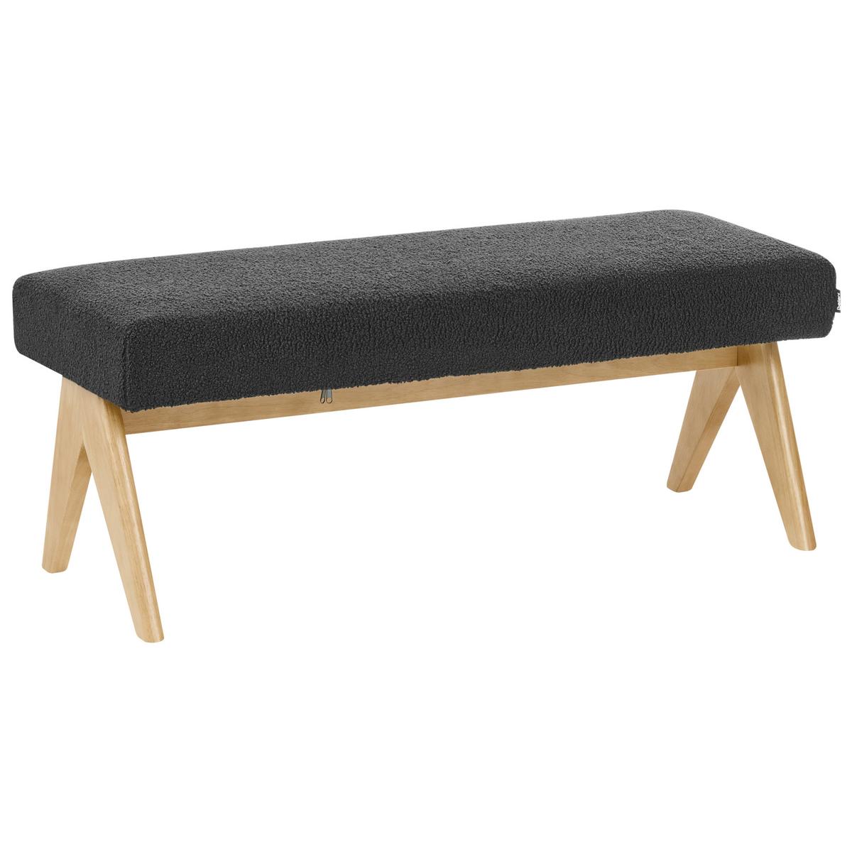 POLSTERBANK Bouclé Schwarz/Hellbraun Tamre - Schwarz, Textil (118/48/46cm) - Beliani