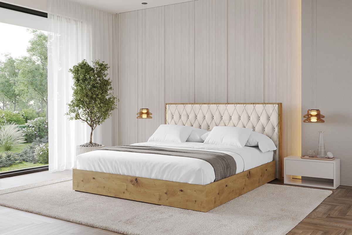 POLSTERBETT mit Bettkasten und Lattenrost, Boxbett ohne Matratze - ENZO5 180x200 Beige - Beige, Holzwerkstoff/Textil (180/200cm) - ALTDECOR