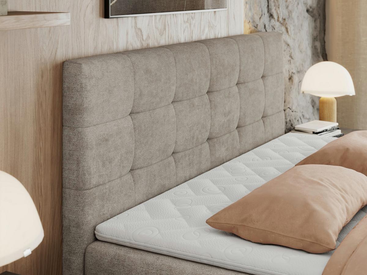 BOXBETT CENTO 200/200 Beige Strukture - H4 - Beige, Holz/Textil (200/200cm) - MKS