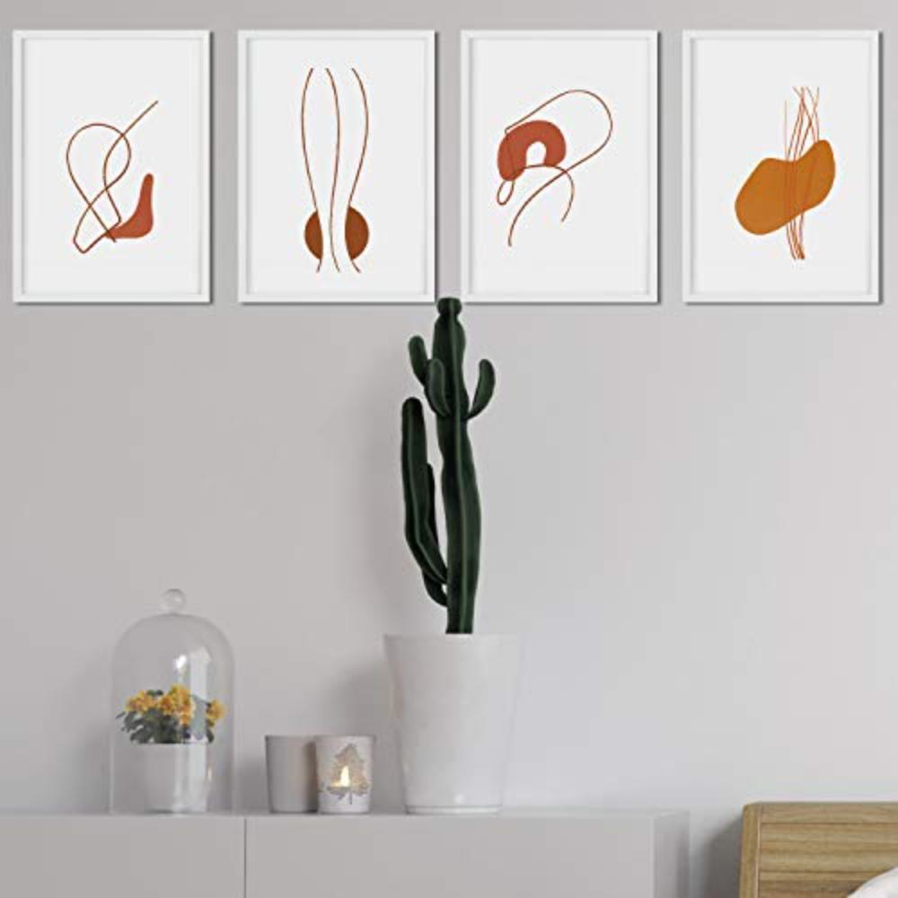 POSTER Set mit 4 Marokko Folienpackung ‚Barren‘ mit Brauntönen A4 Schwarzer Rahmen - Schwarz, Papier (29.7/3cm) - Nacnic