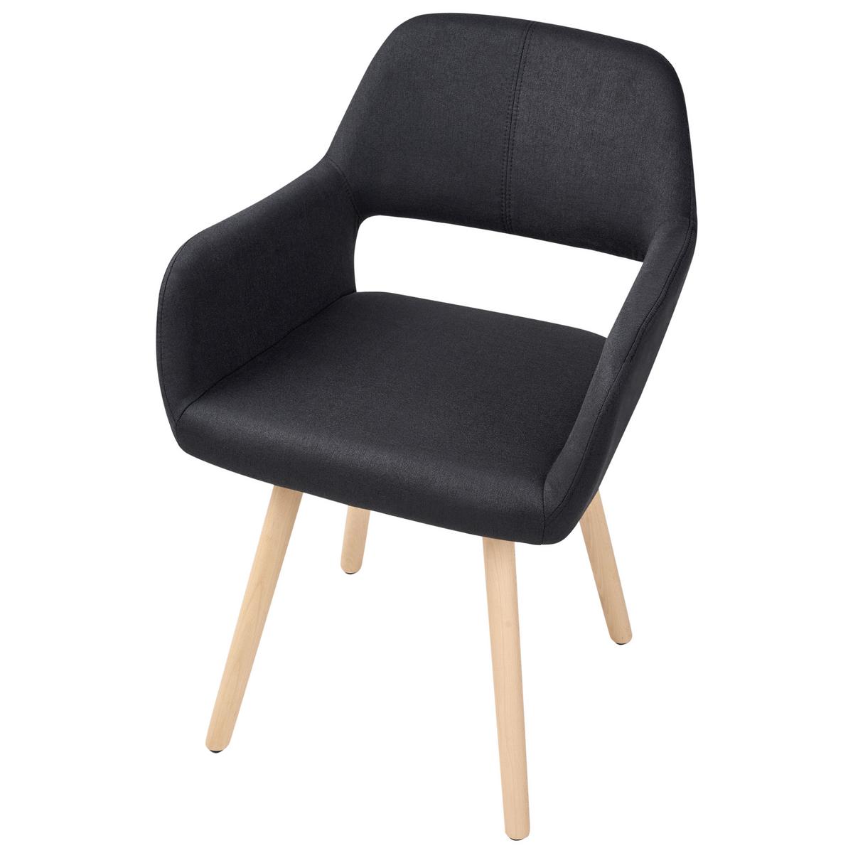 ESSZIMMERSTUHL 2er-Set Polsterbezug Schwarz Chicago - Schwarz, Holz/Textil (56/81/56cm) - Beliani