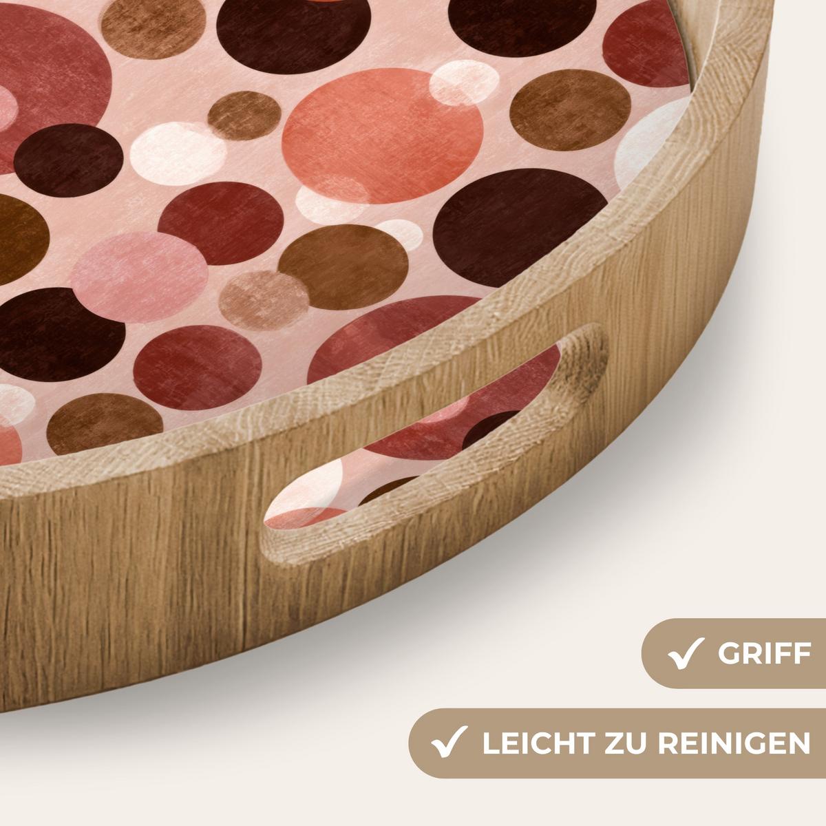 TABLETT Kreise - Modern - Farbenfroh 40x40 cm - Rosa, Holz (40/5/5cm) - OnlyWow