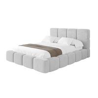 POLSTERBETT mit Bettkasten und Lattenrost mit Kopfteil, Boxbett ohne Matratze, mit Stauraum - NATA 140x200 Hellgrau - Hellgrau, Holzwerkstoff/Textil (140/200cm) - ALTDECOR