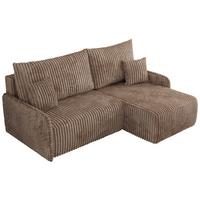 ECKSCHLAFSOFA ARPA L Braun Cord - rechts - Schwarz/Braun, Kunststoff/Textil (150/198cm) - MKS