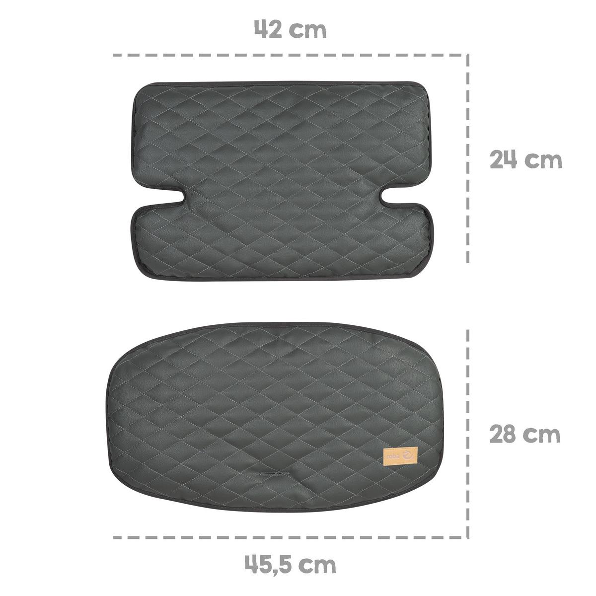 HOCHSTUHL-SITZVERKLEINERER 2-teilig Graphite gesteppt - Dunkelgrau, Textil (28/25/45.5cm) - Roba