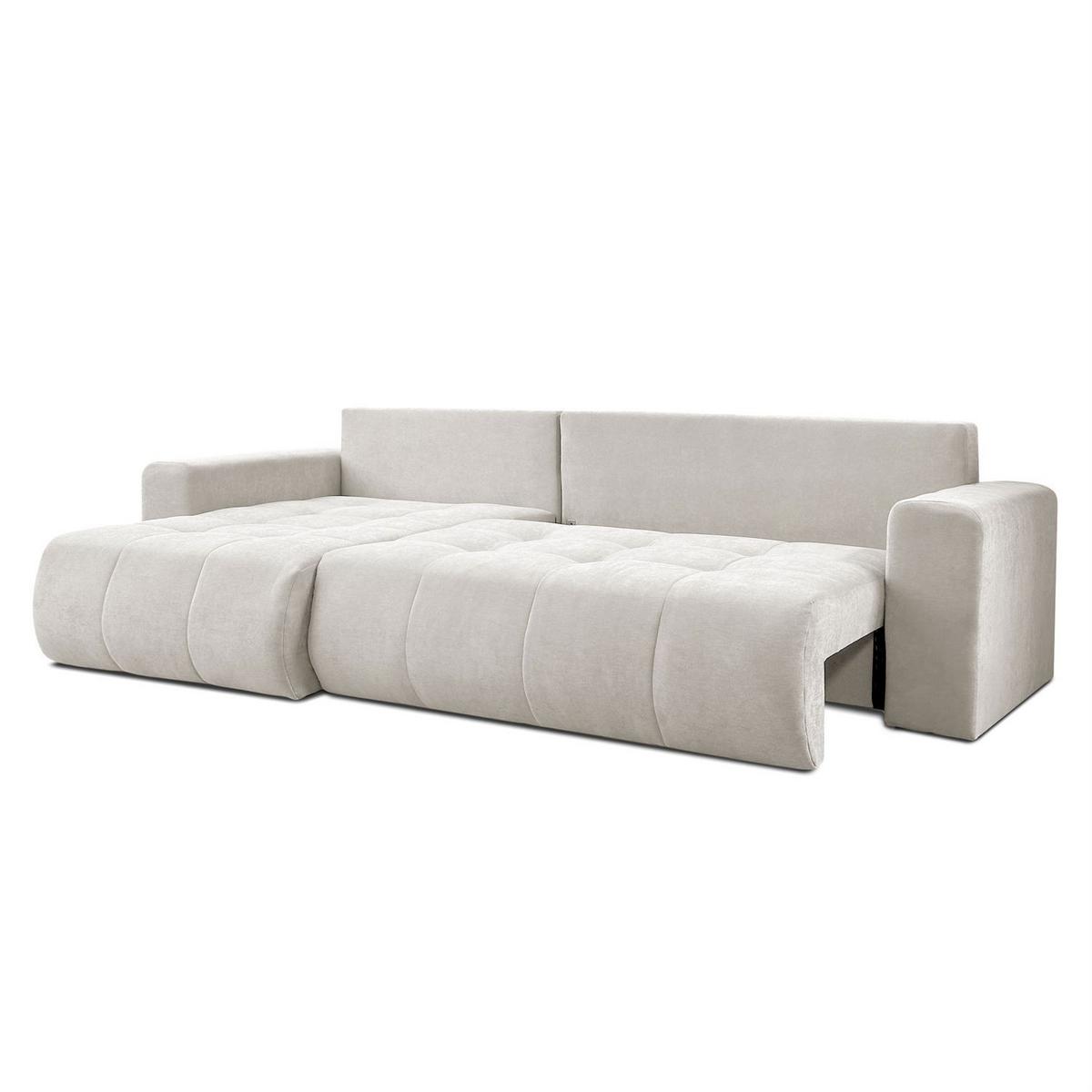 ECKSOFA Gepolstertes CLOUD mit Schlaffunktion und Bettkasten, Wind 05 - Naturfarben, Textil (277/143cm) - Lookway