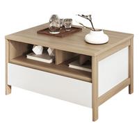 COUCHTISCH weiß und Eiche, Beistelltisch skandinavisch, 80 x 60 cm, Soft-Close, Finnes - Eichefarben/Weiß, Holzwerkstoff (60/80/46cm) - Furn.Design