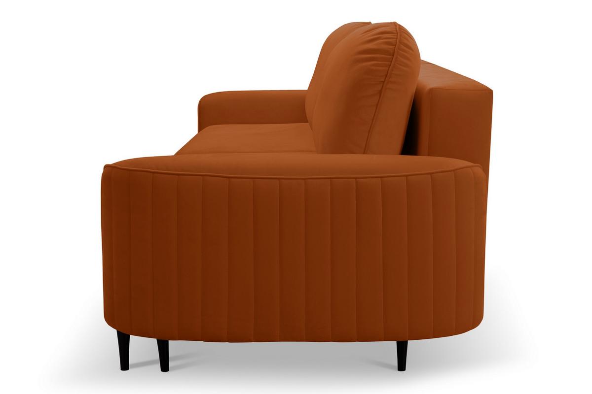 BETTSOFA FILO Kupferfarben Velours-Stoff mit Schlaffunktion - Kupferfarben, Holz (244/92/102cm) - MASSENO