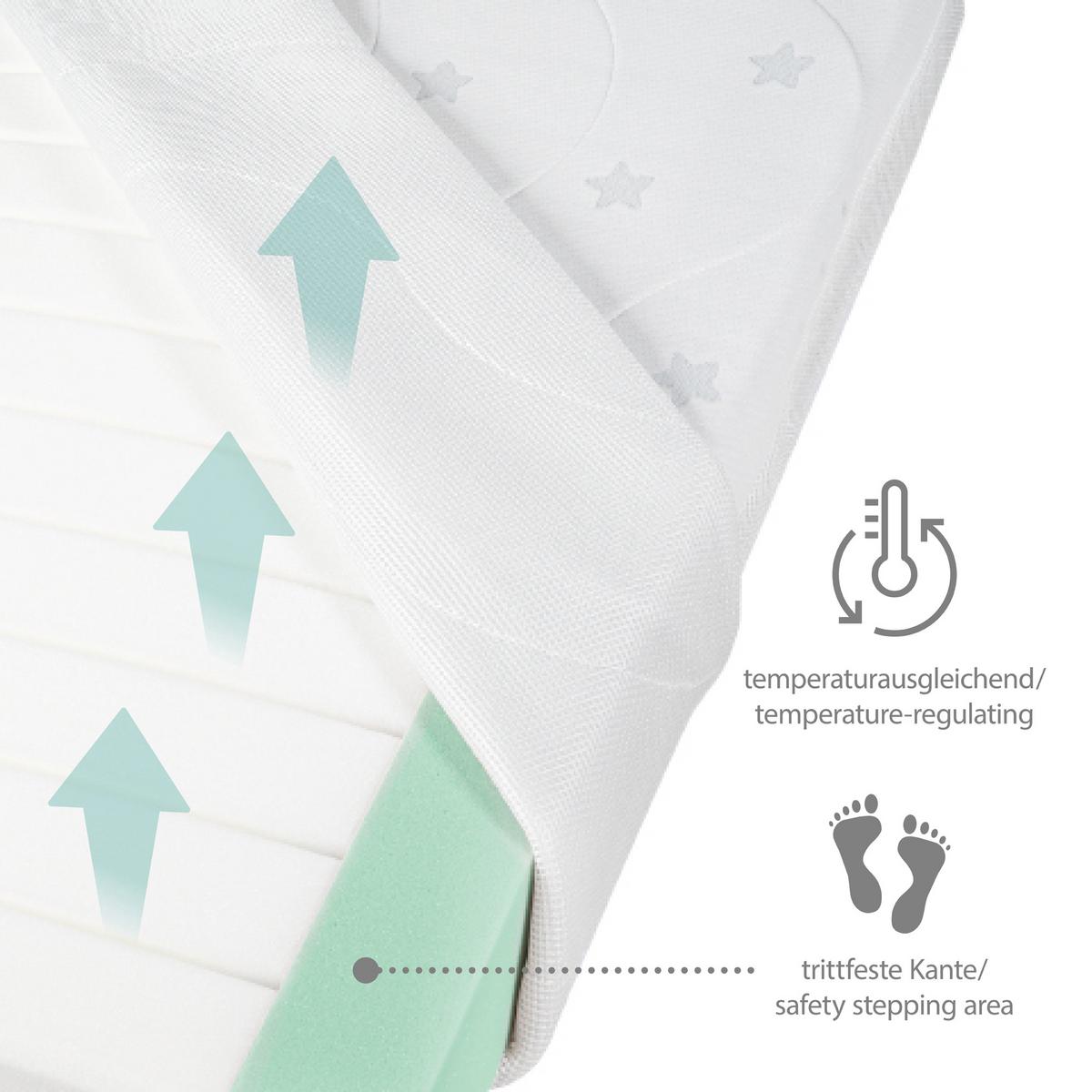 BABYBETTMATRATZE Air Balance PLUS 60 x 120 cm - Weiß, Textil (60/120cm) - Roba