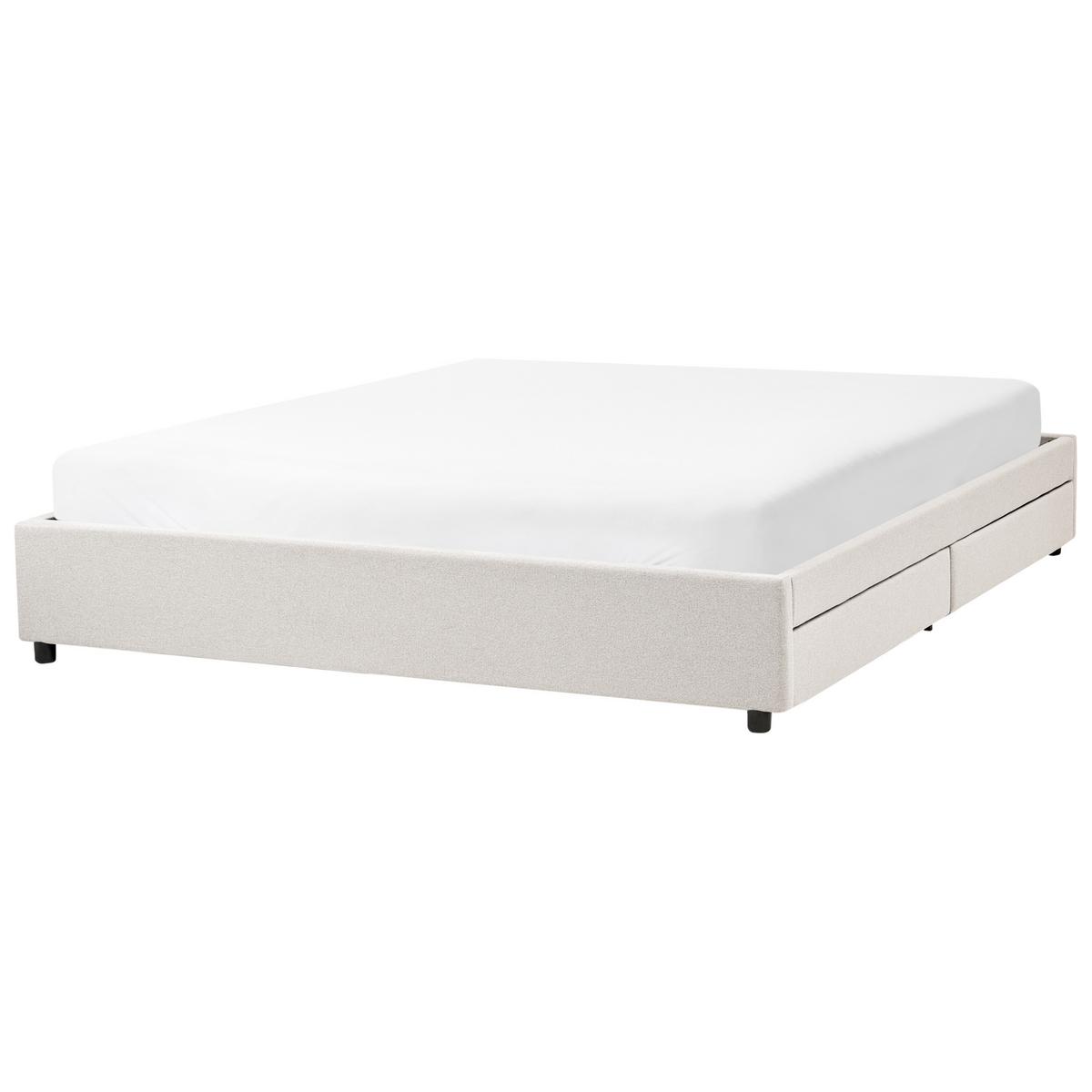 BETT 180/200 cm Hellbeige Prades - Beige, Textil (180/200cm) - Beliani