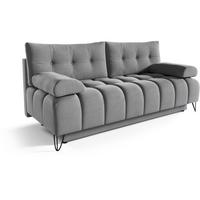 SCHLAFSOFA Bergen im Veloursstoff, Grau - Schwarz/Grau, Textil (197/93/100cm) - Beautysofa