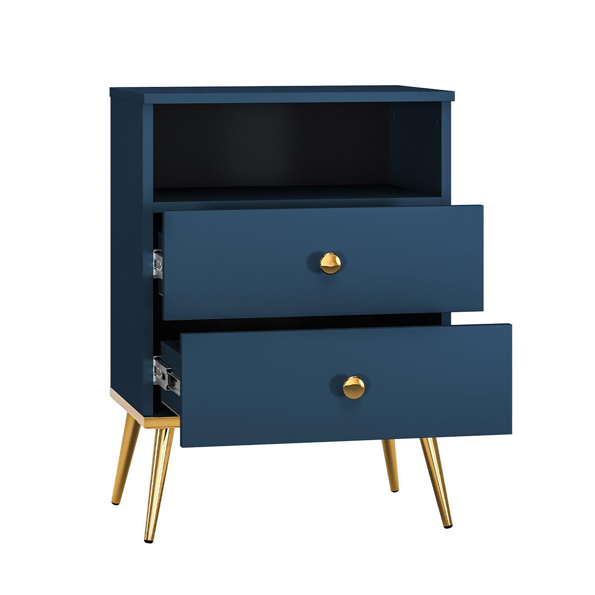 NACHTTISCH Thalia Blau - Blau, Holzwerkstoff (50/70/34cm) - Petits-meubles