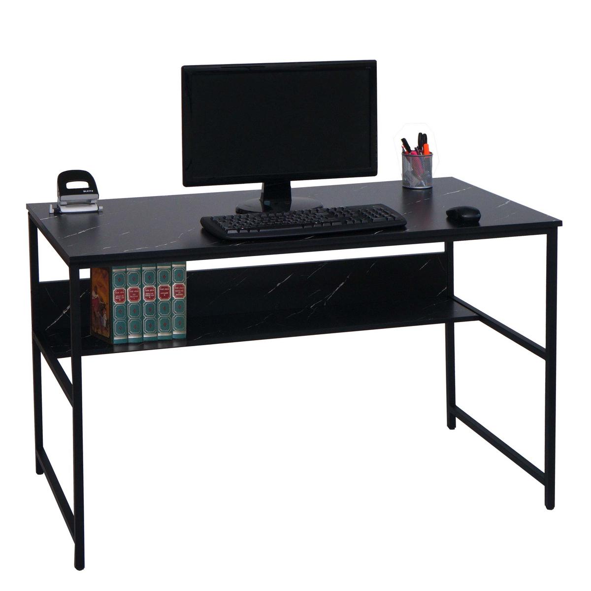 SCHREIBTISCH rechteckig Schwarz - Schwarz, Metall (60/120/78cm) - MCW