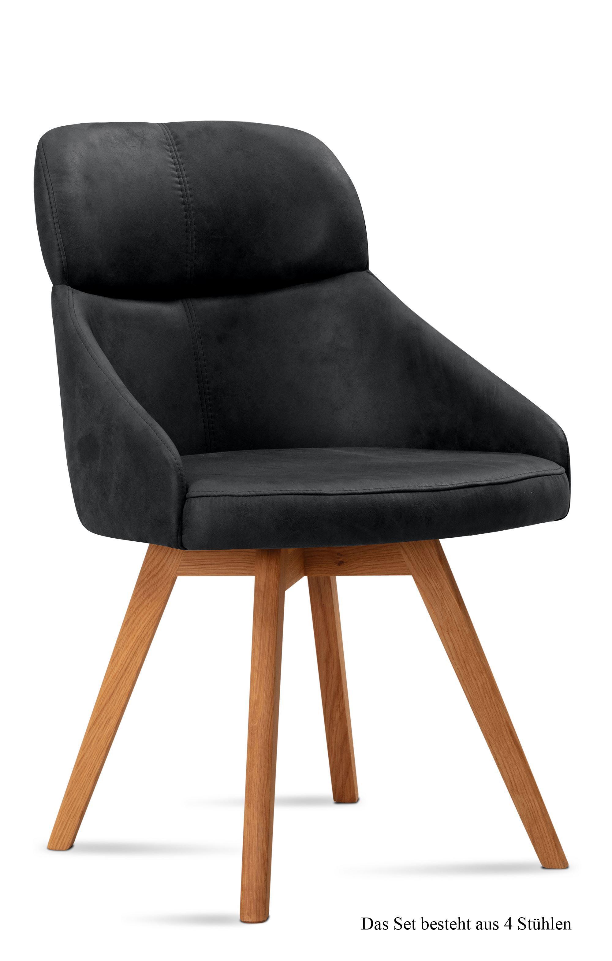 ESSZIMMERSTUHL (4er-Set) Donna 52x82x63 Eiche geölt/Anthrazit - Eichefarben/Anthrazit, Kunststoff (63/82/52cm) - 58aufmkessel