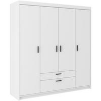 DREHTÜRENSCHRANK Elena mit 4 Türen und 2 Schubladen, ohne Spiegel Weiß - Weiß, Holzwerkstoff (176/190/53cm) - Beautysofa