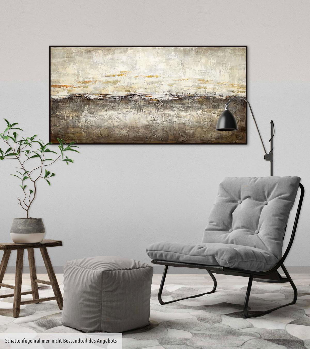 ACRYLBILD HANDGEMALT 100/50 cm - Braun, Holz/Textil (100/50cm) - KUNSTLOFT