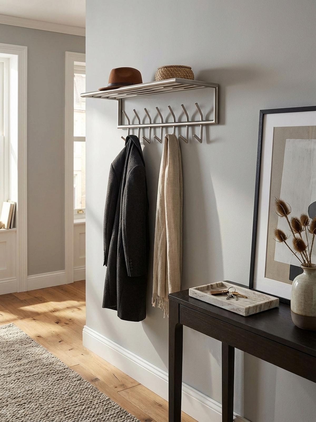 WANDGARDEROBE Metall Silber Modern mit Aufbewahrungsmöglichkeiten - Silberfarben, Metall (75/29/30cm) - KADIMA DESIGN
