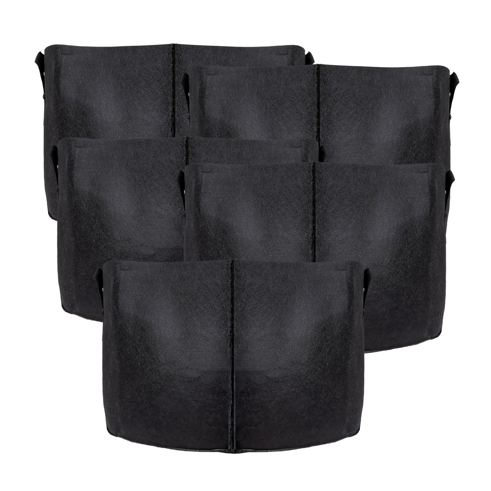 PFLANZSACK Vliesstoff 55/30 cm (5-tlg. Set) - Schwarz, Textil (30cm) - Intirilife