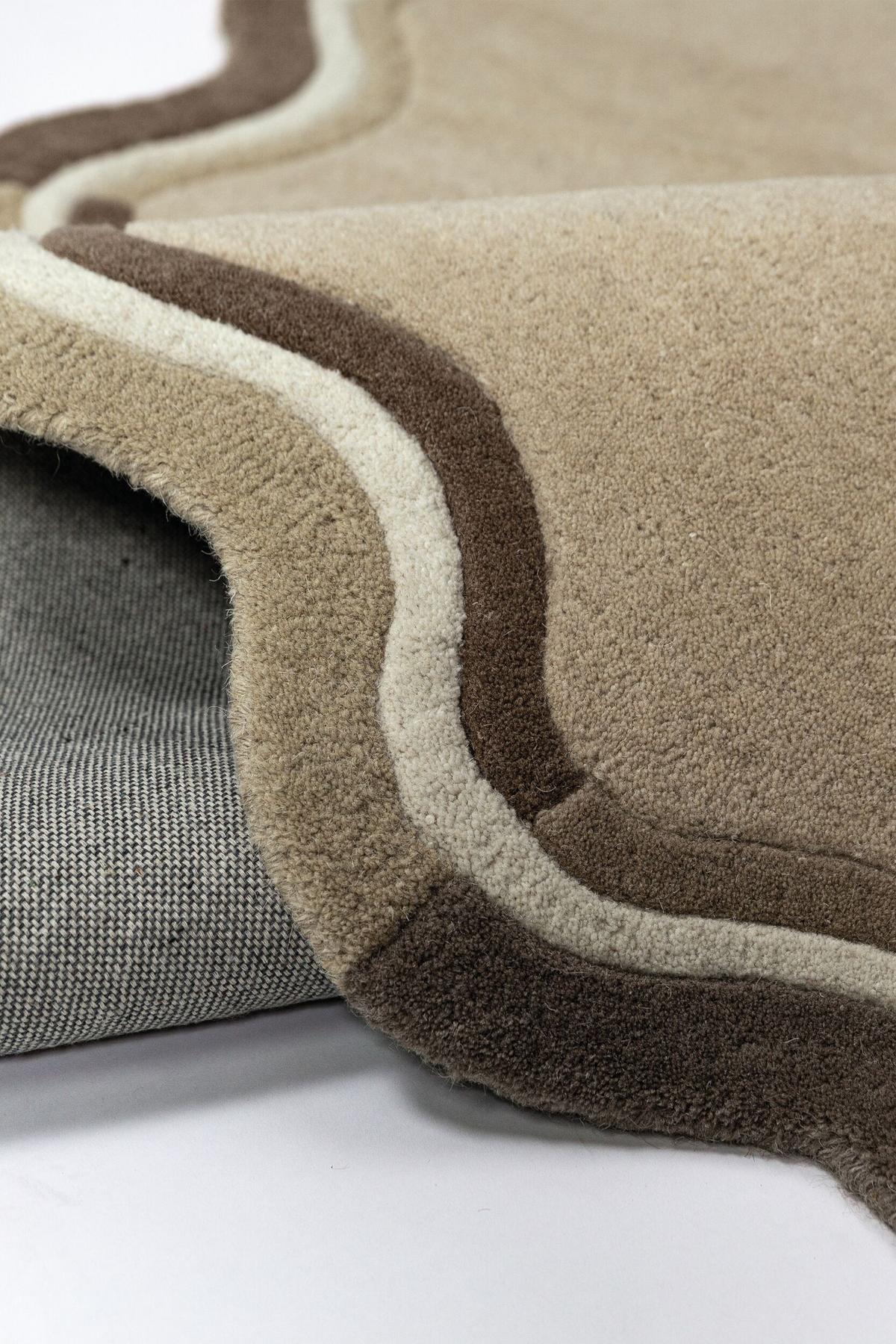 TEPPICH aus Wolle WINCH in Natur, mit Bordüre, Ø 180 cm - Beige, Textil (180/180cm) - KADIMA DESIGN