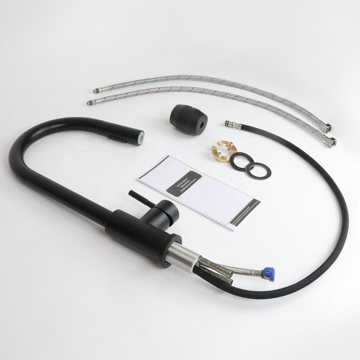 KÜCHENARMATUR GLAUBE 42/5/42 cm - Schwarz, Metall (5/42/42cm) - Nettlife