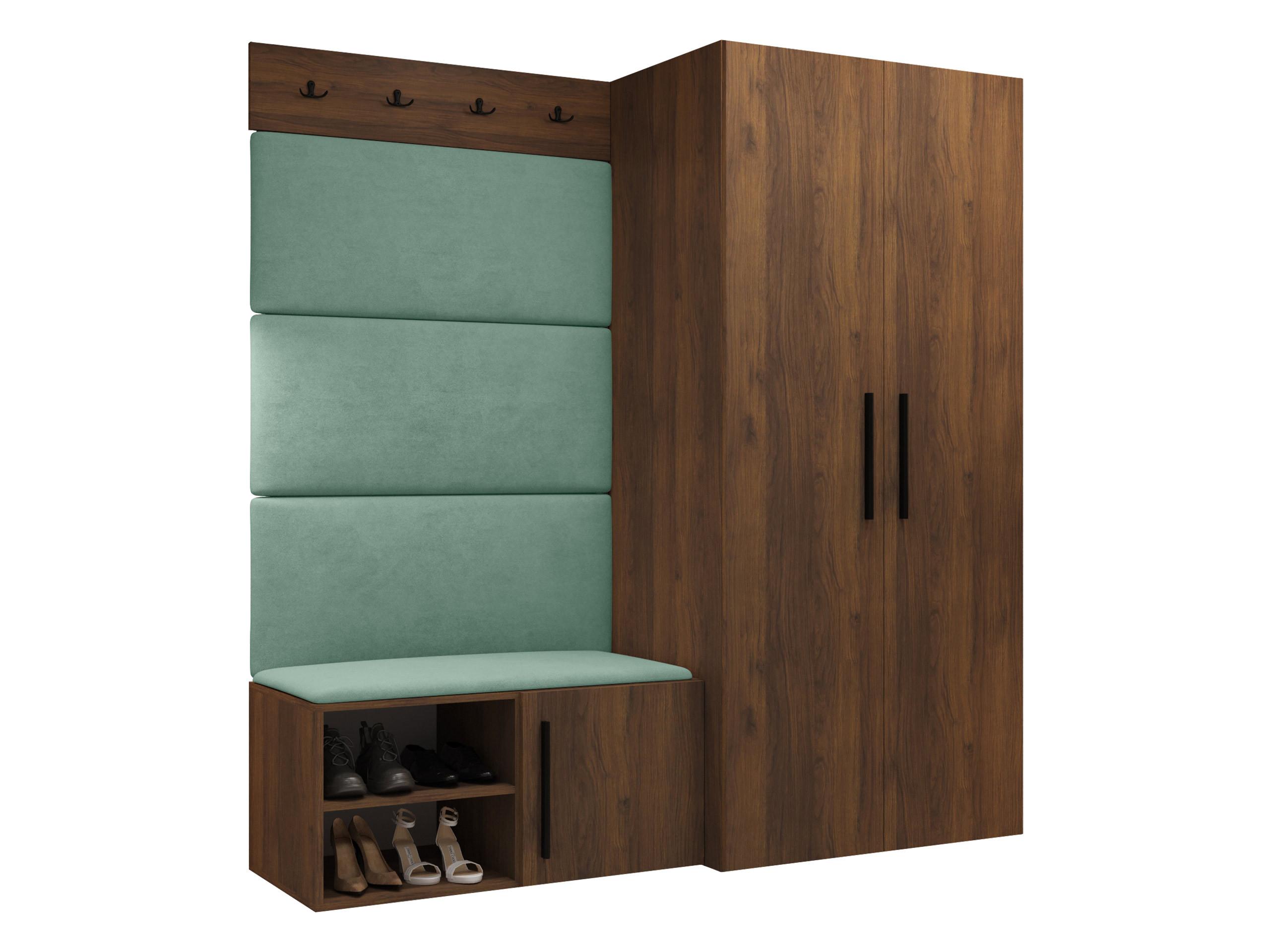 GARDEROBEN-SET Medi I - Nussbaumfarben/Schwarz, Holzwerkstoff/Kunststoff (80/191/50cm) - MIRJAN24