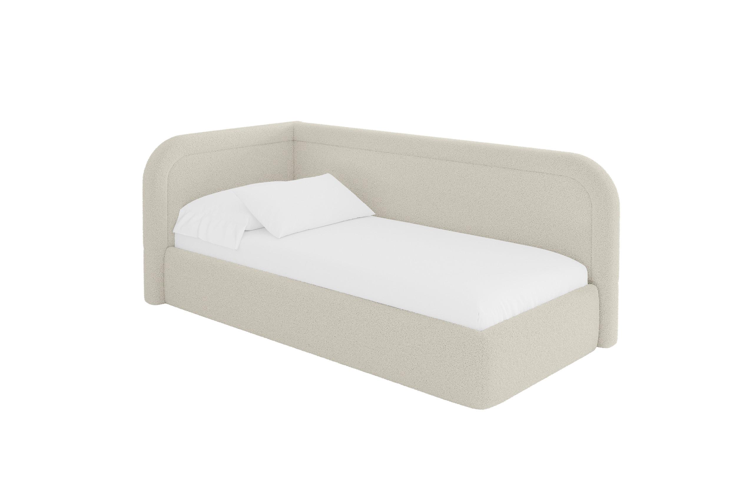 EINZELLBETT Jugendbett mit Bettkasten, Rechts - JOVY 100x200 Beige - Perlmutt, Holzwerkstoff/Textil (100/200cm) - ALTDECOR