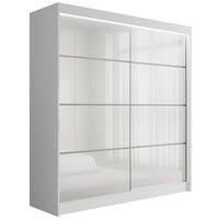 KLEIDERSCHRANK PEKA III mit LED - 200 cm - Weiß - Weiß, Holzwerkstoff (200/215/61cm) - ALTDECOR