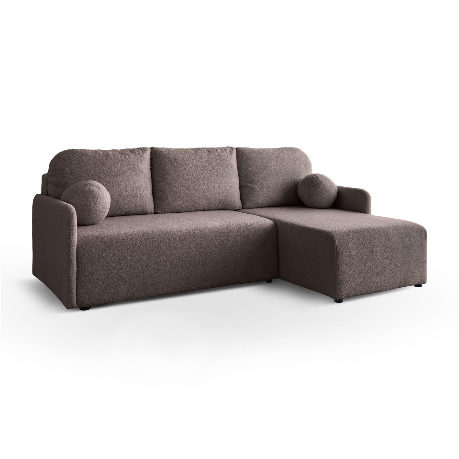 ECKSOFA CUDDLE mit Schlaffunktion und Bettkasten, Quelle 21 - Braun, Textil (213/145cm) - Lookway