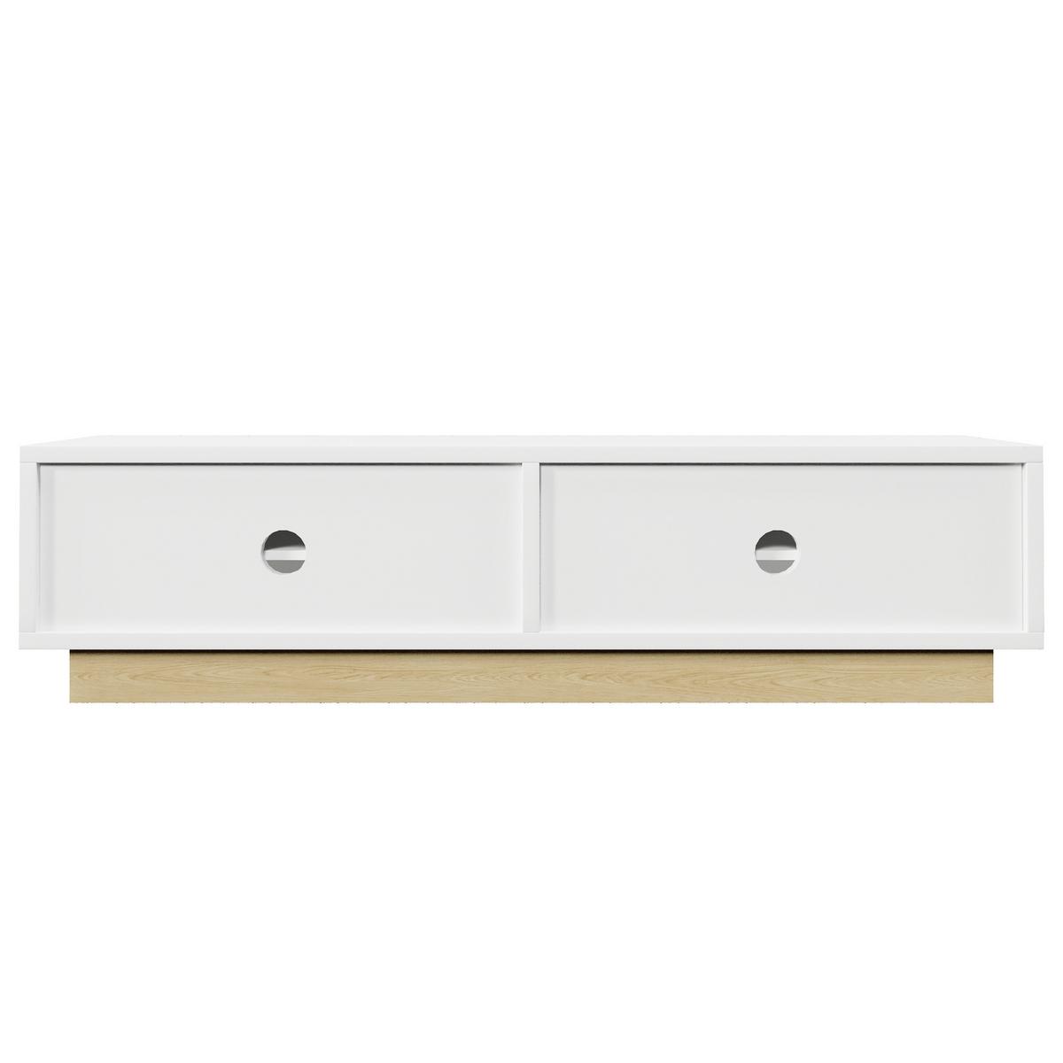 TV-LOWBOARD holzoptik & geschwungenes design - Weiß, Holzwerkstoff (175/41.5/40cm) - Urban Meuble