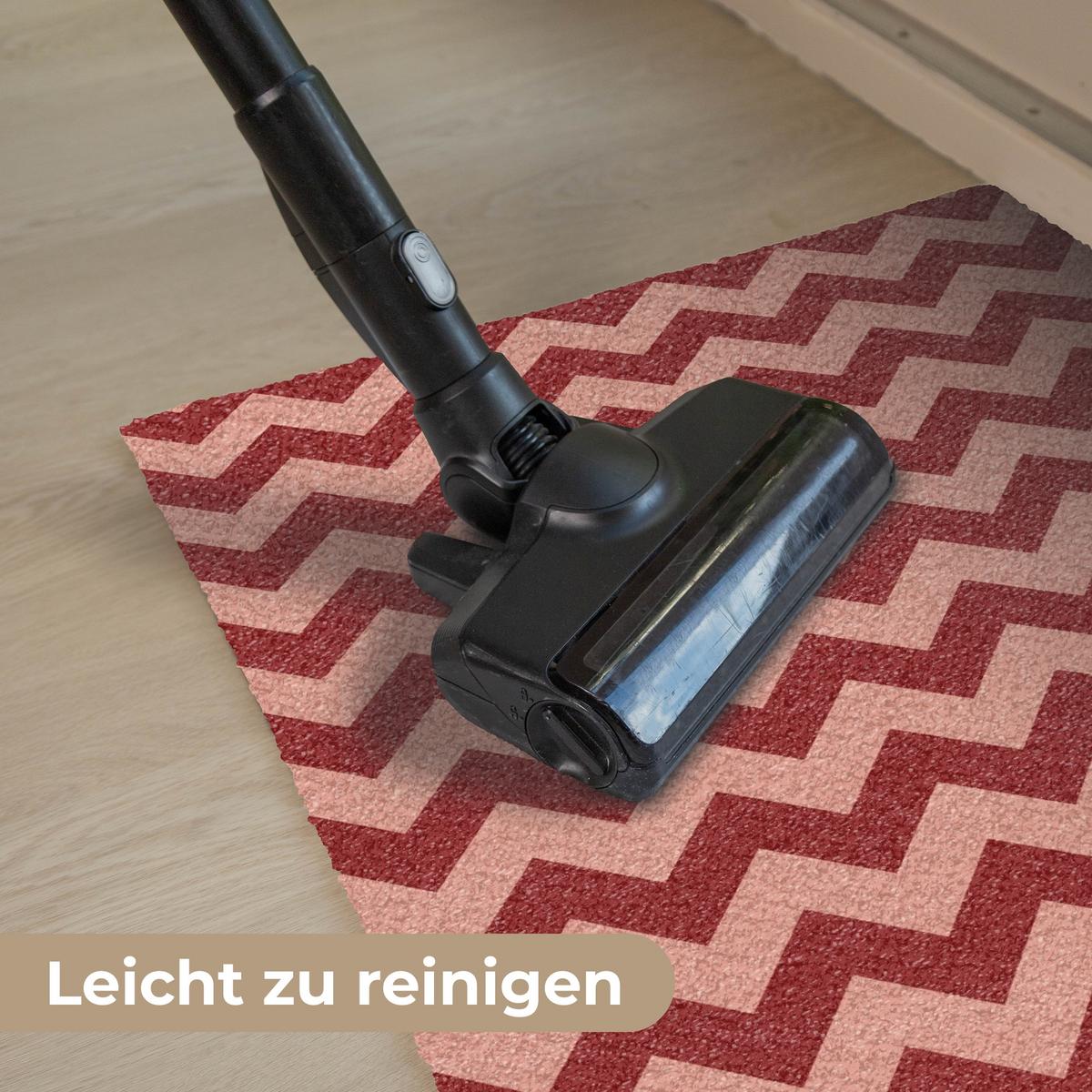 FUSSMATTE Zickzack - Streifen - Muster - Rot Schmutzfänger 60x40 cm - Bordeaux, Kunststoff (60/0.4cm) - MuchoWow