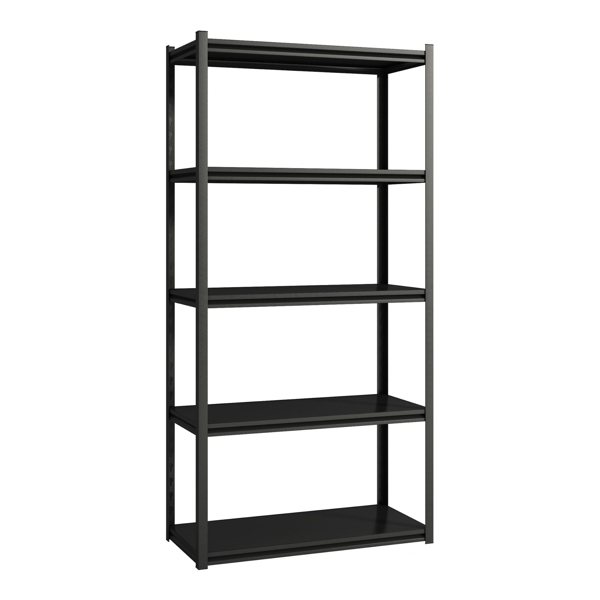 SCHWERLASTREGAL Austrheim - Schwarz, Metall (90/183/40cm) - [en.casa]