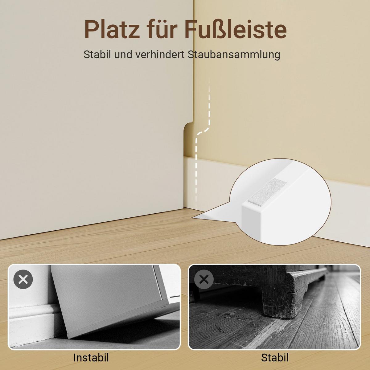 NACHTTISCH schmal mit Ladefunktion und LED-Touch-Lampe, 22x34x60.5cm - Weiß, Holzwerkstoff (22/60/34cm) - SoBuy