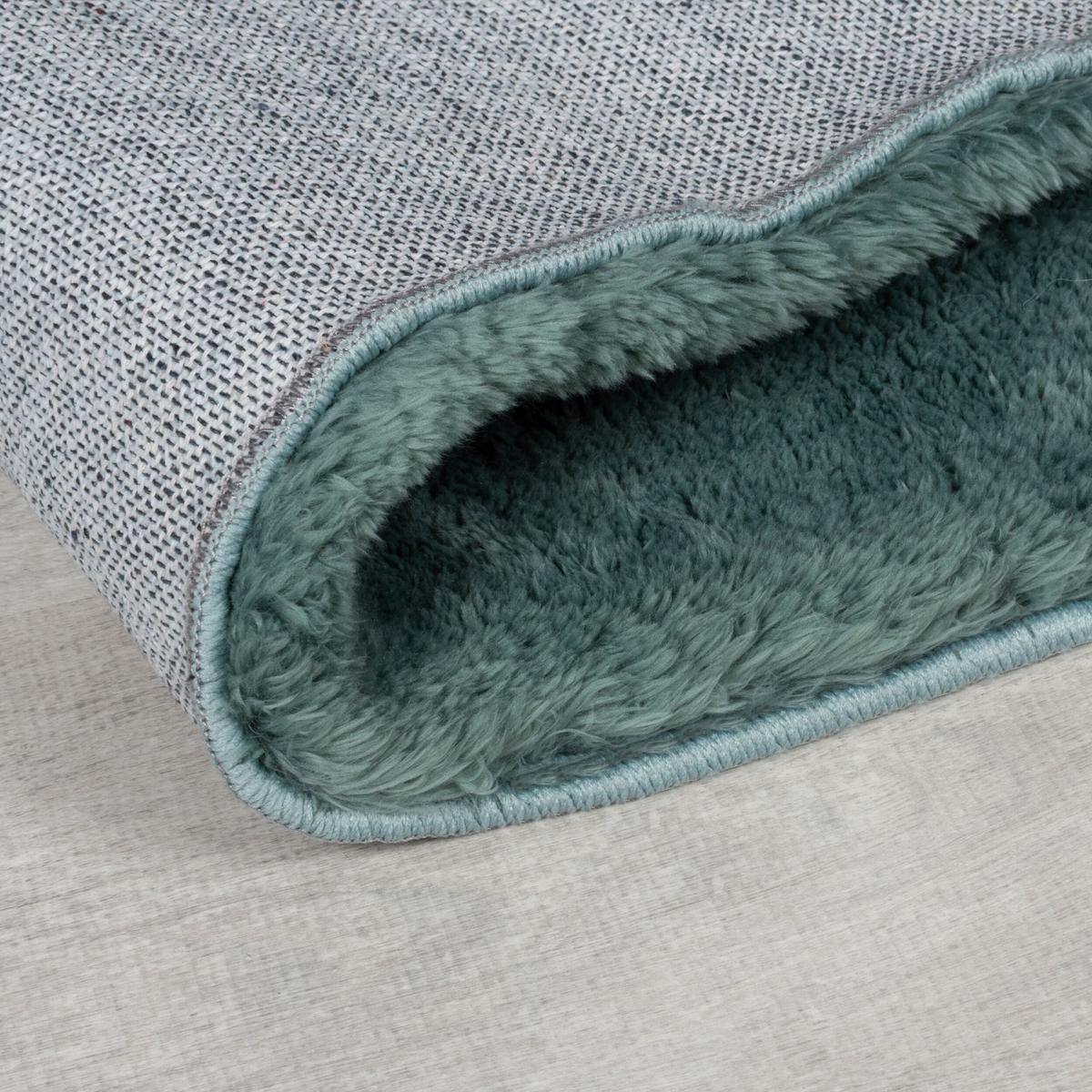 TEPPICH Waschbar LUNE, einfarbig, Türkis, 160 x 230 cm - Blau, Textil (160/230cm) - KADIMA DESIGN