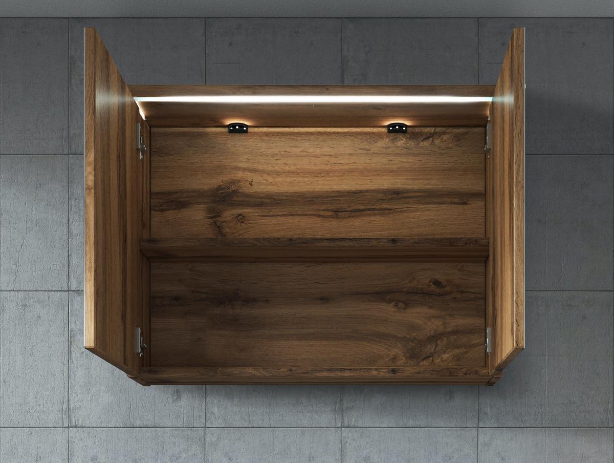 SPIEGELSCHRANK Paso Eiche - 80 x 20 x 60 cm - Eichefarben, Holz (80/60/20cm) - Badplaats