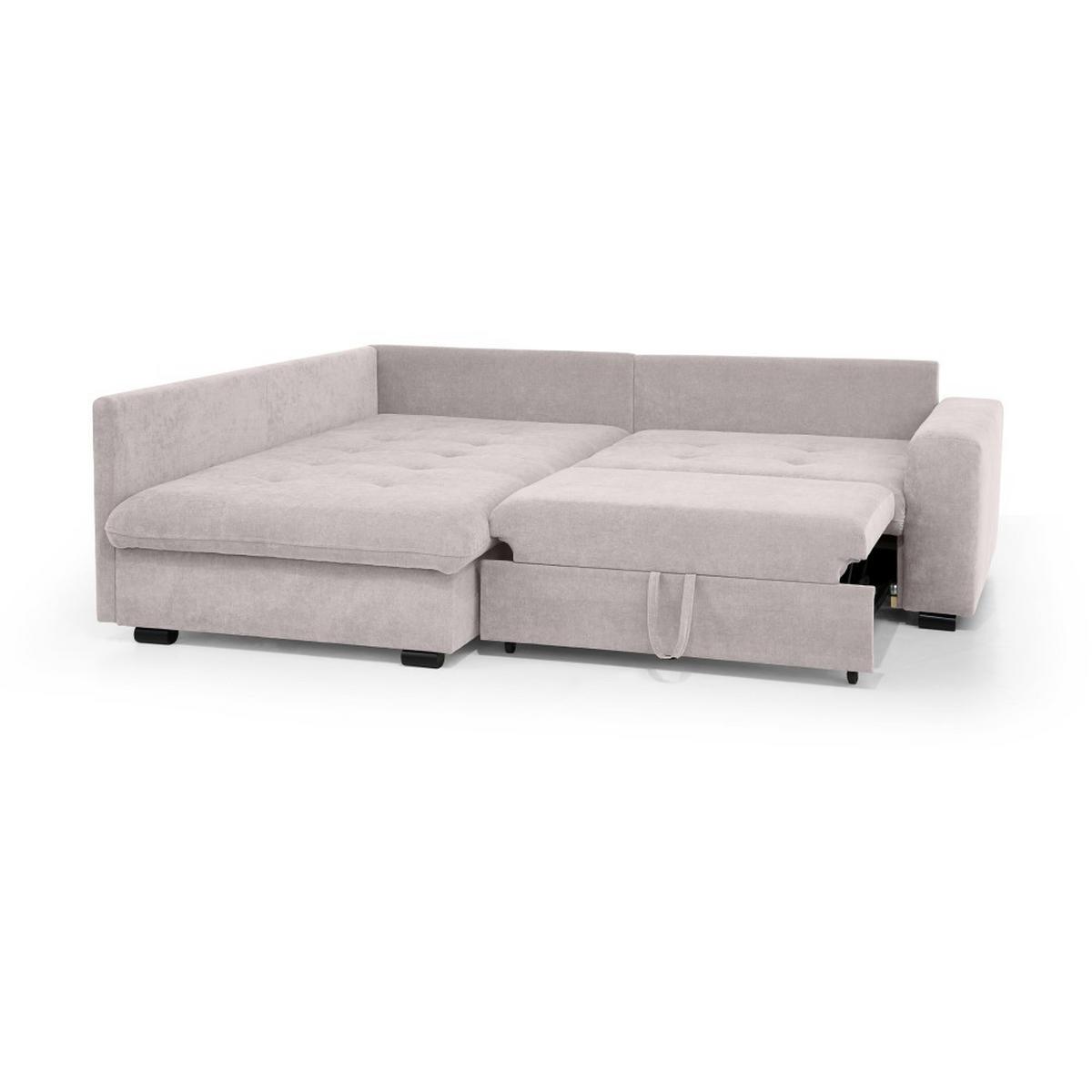 ECKSCHLAFSOFA Ramo mit Bettkasten, Topper gratis, Cappuccino, links - Schwarz/Cappuccino, Textil (190/229cm) - Beautysofa