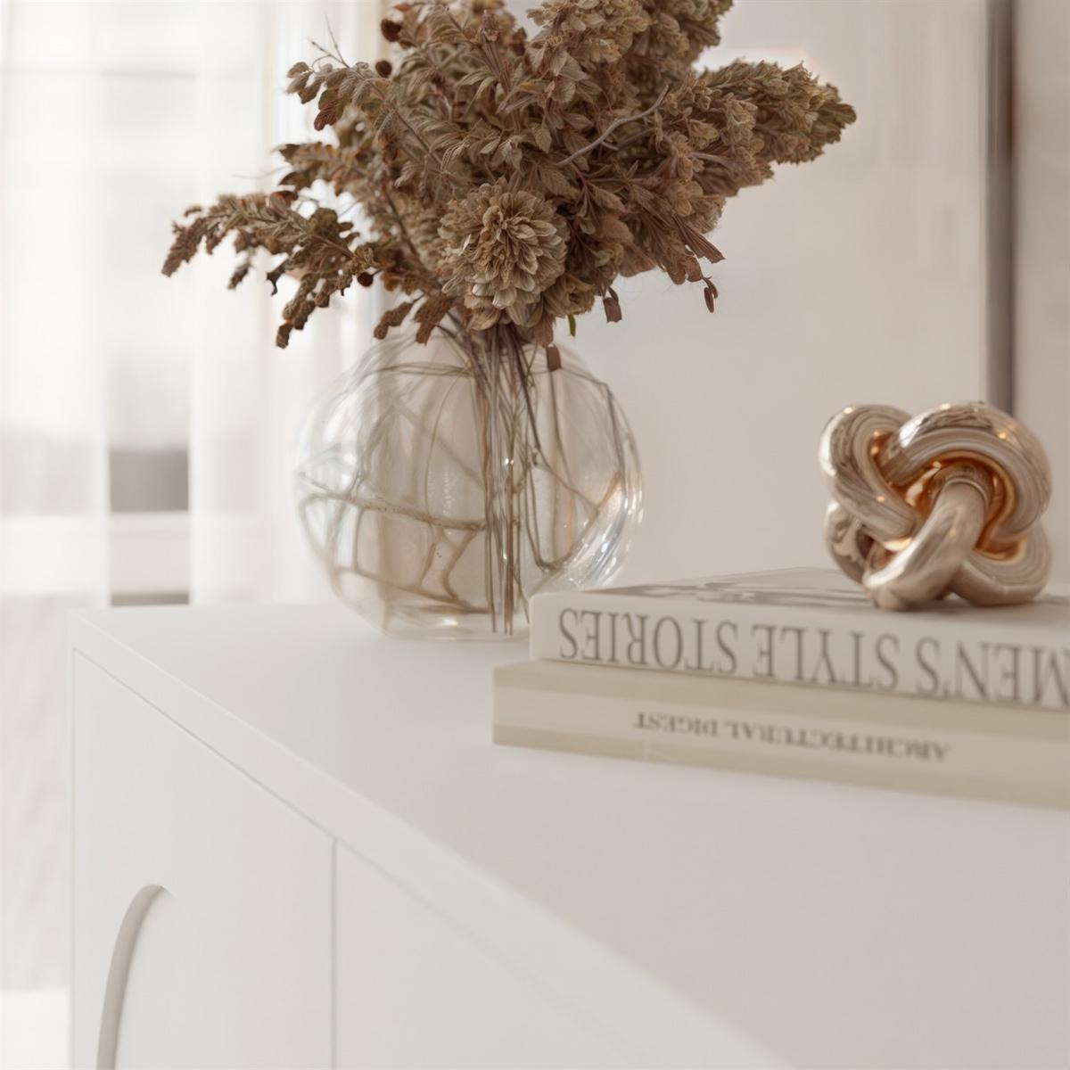 SIDEBOARDS ARIADNA weiß viertürig - Weiß, Holzwerkstoff (204/83/35cm)