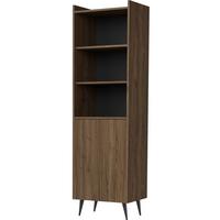 REGAL Arysa in Braun Walnuss Holzoptik 52/182/41 cm - Walnussfarben/Schwarz, Holzwerkstoff/Metall (52/180/41cm) - WFL GROUP