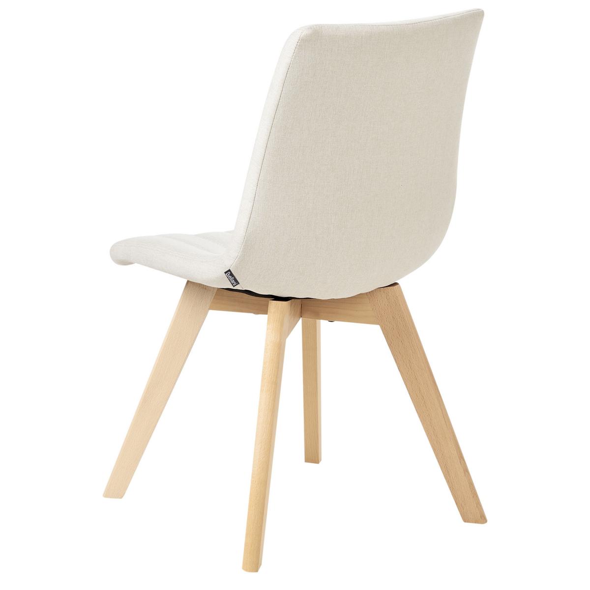 ESSZIMMERSTUHL 2er-Set Stoff Cremeweiß Calgary - Weiß, Textil (48/86/56cm) - Beliani