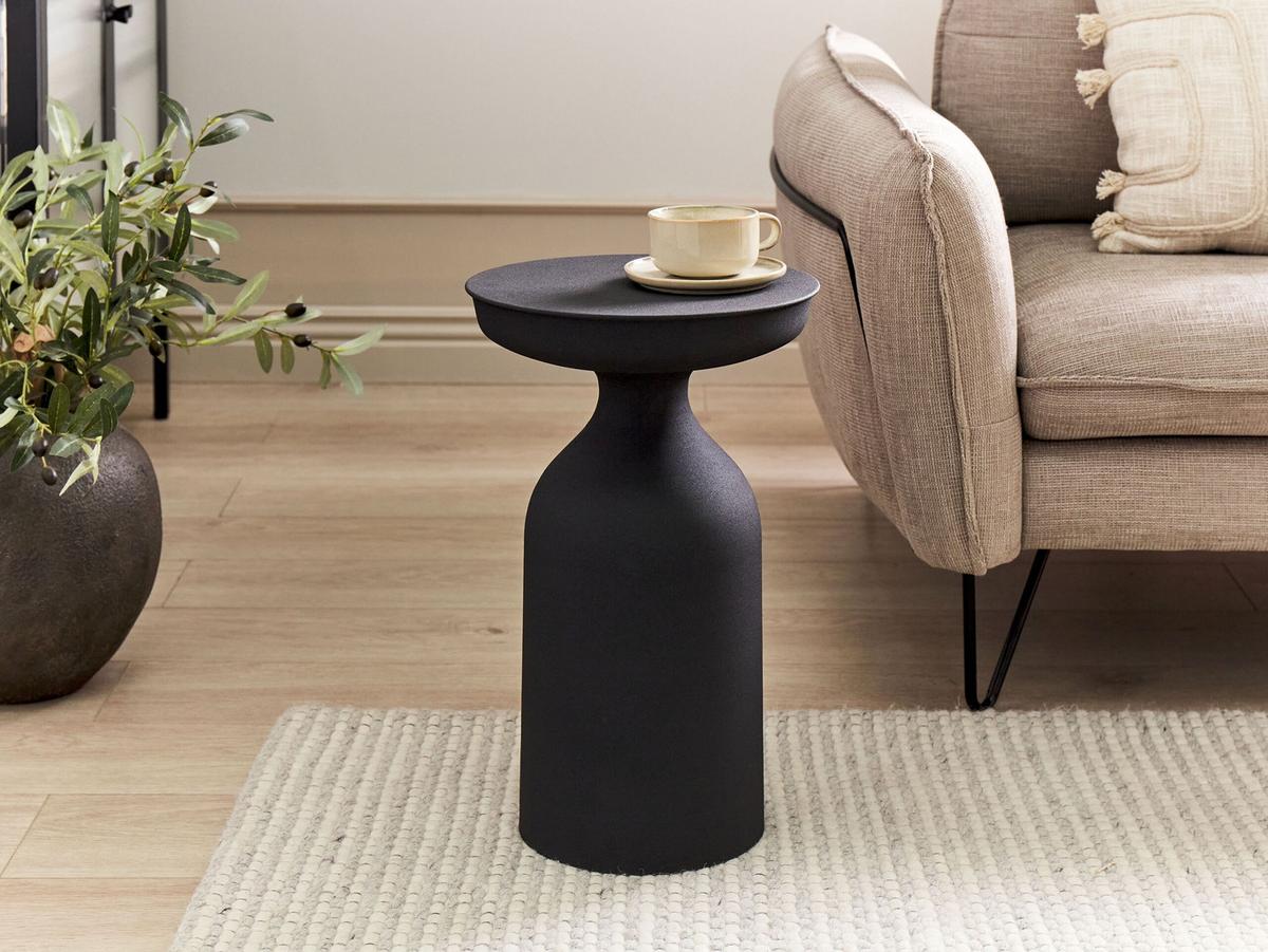 BEISTELLTISCH Metall schwarz rund 33 cm Tenjo - Schwarz, Metall (33/33/50cm) - Beliani