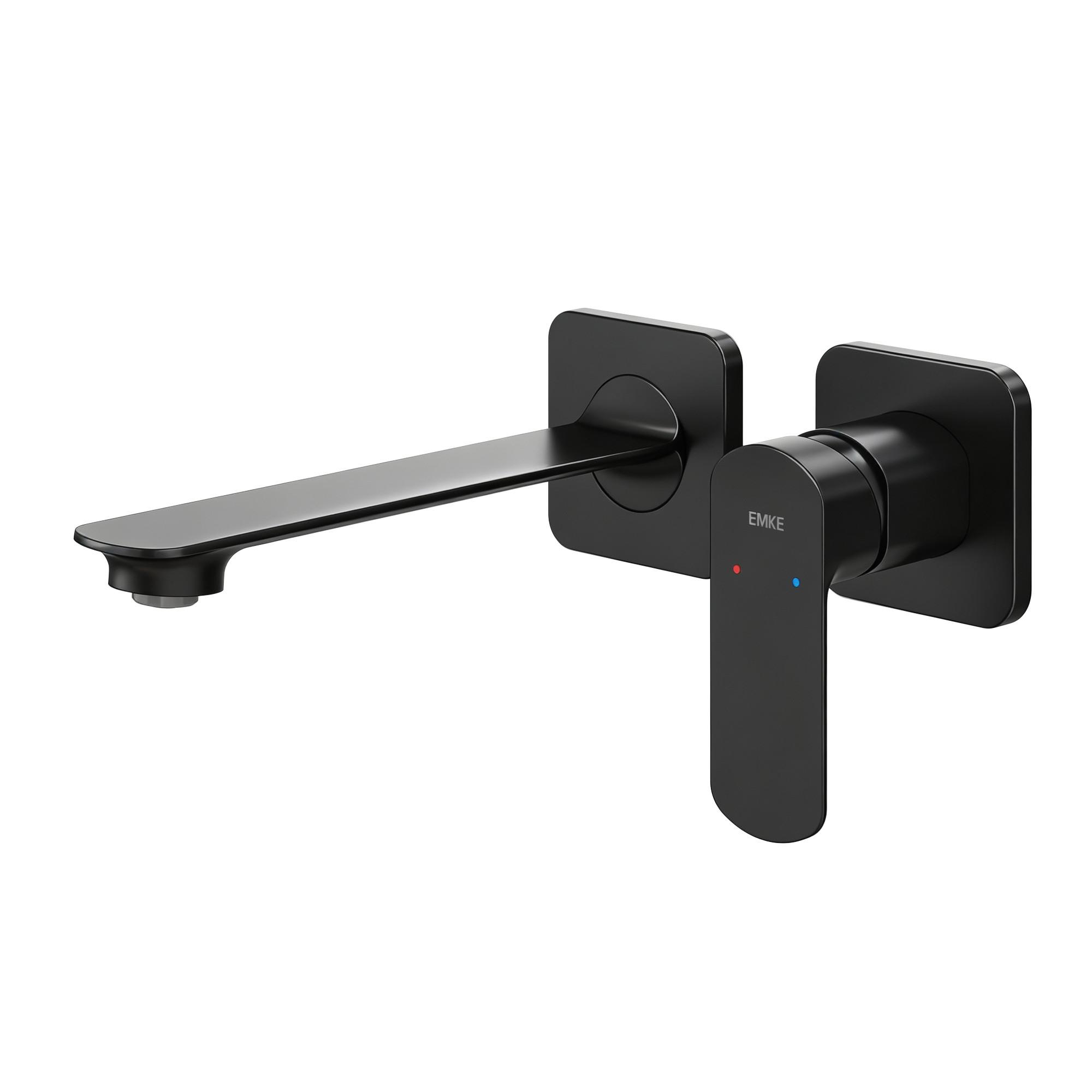 WASCHTISCHARMATUR Modular Ventilkernzertifizierung Messing Schwarz Matt - Schwarz, Metall (12.7/11/23.3cm) - EMKE