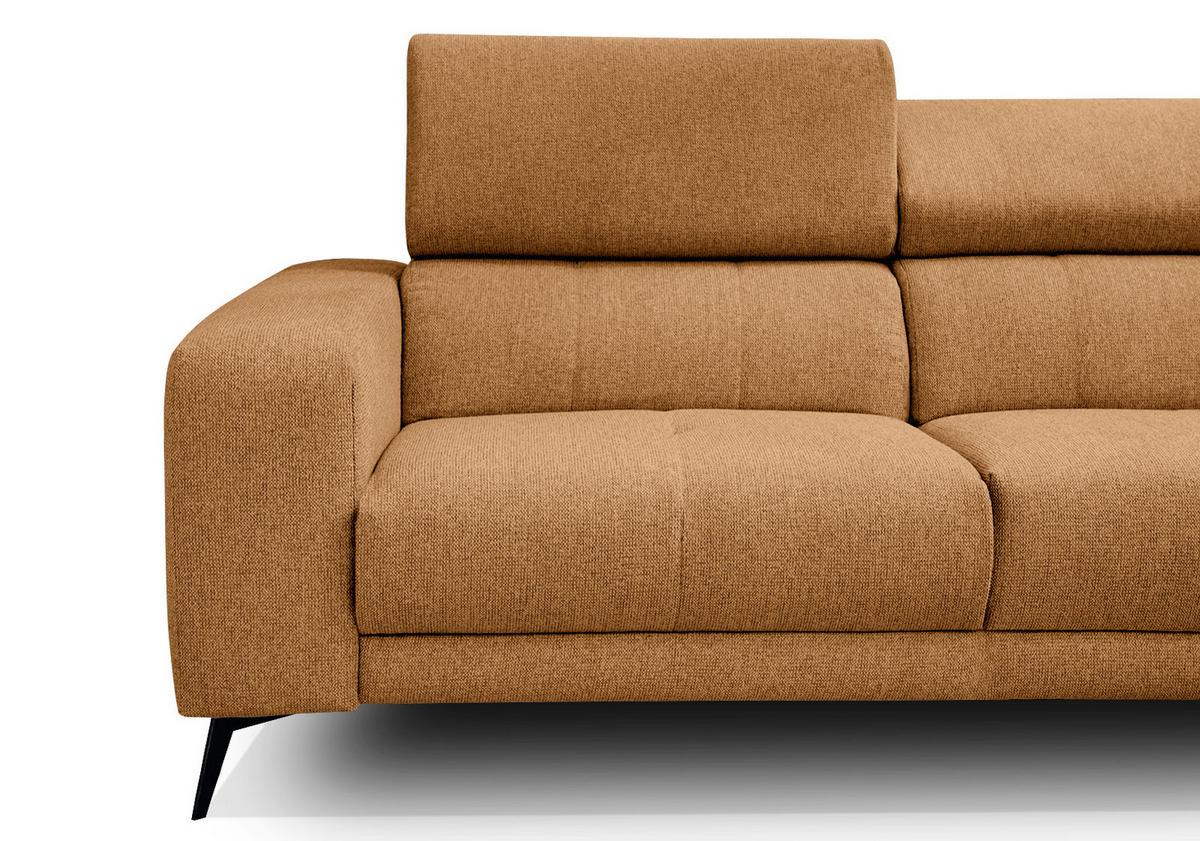 ECKSOFA MORELLO 5-Sitzer, orange - Schwarz/Orange, Holzwerkstoff/Textil (287/228cm) - Wozimo
