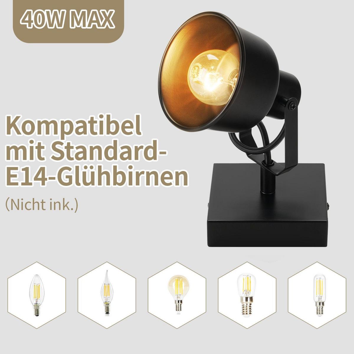 DECKENSTRAHLER Duke1 1-flammig 14/14/17cm - Schwarz, Metall (14/14/17cm) - Nettlife