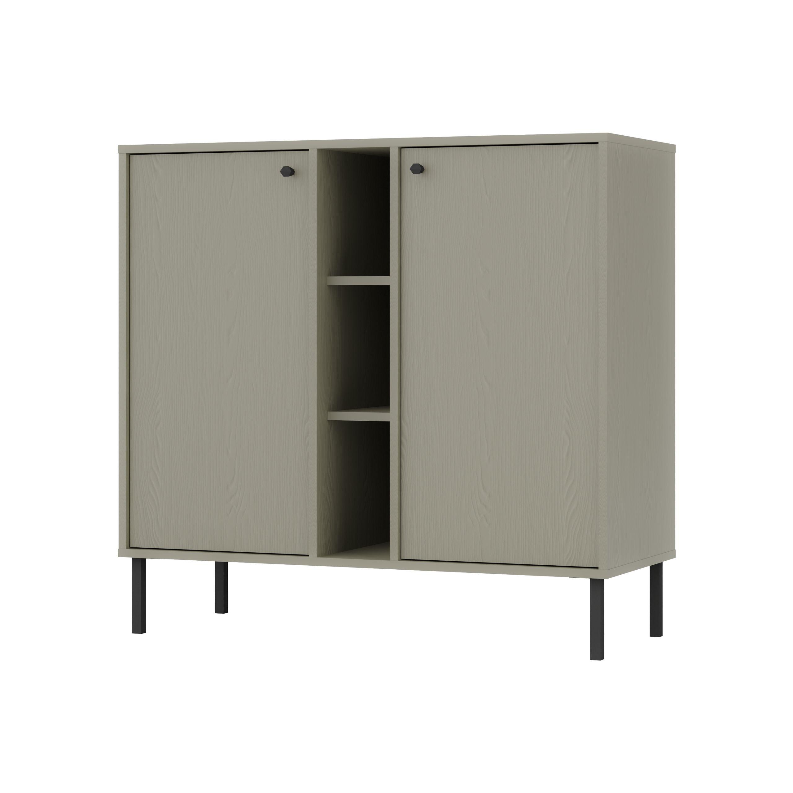 SIDEBOARD TORINO 100/95/41cm 2 Türen Hellgrün - Hellgrün, Holzwerkstoff (100/95/41cm) - MASSENO