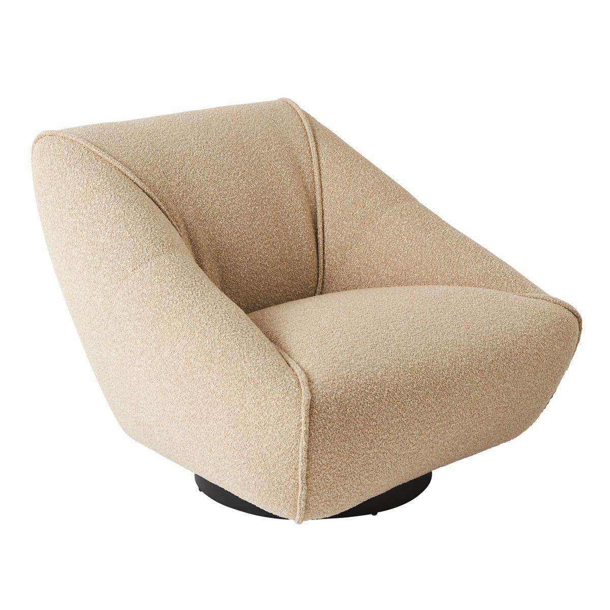DREHSTUHL aus Leinenstoff - 91/88/67 cm - Grau, Textil (91/67/87cm) - Signature