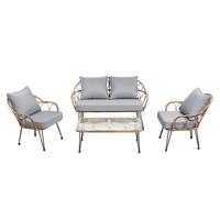 GARTENMÖBELSET CAIRO 4er Set braun - Braun/Grau, Textil - IDIMEX