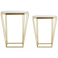 BEISTELLTISCH 2er-Set Achteckig Gold Sierra - Goldfarben, Glas (26/45/50cm) - Beliani