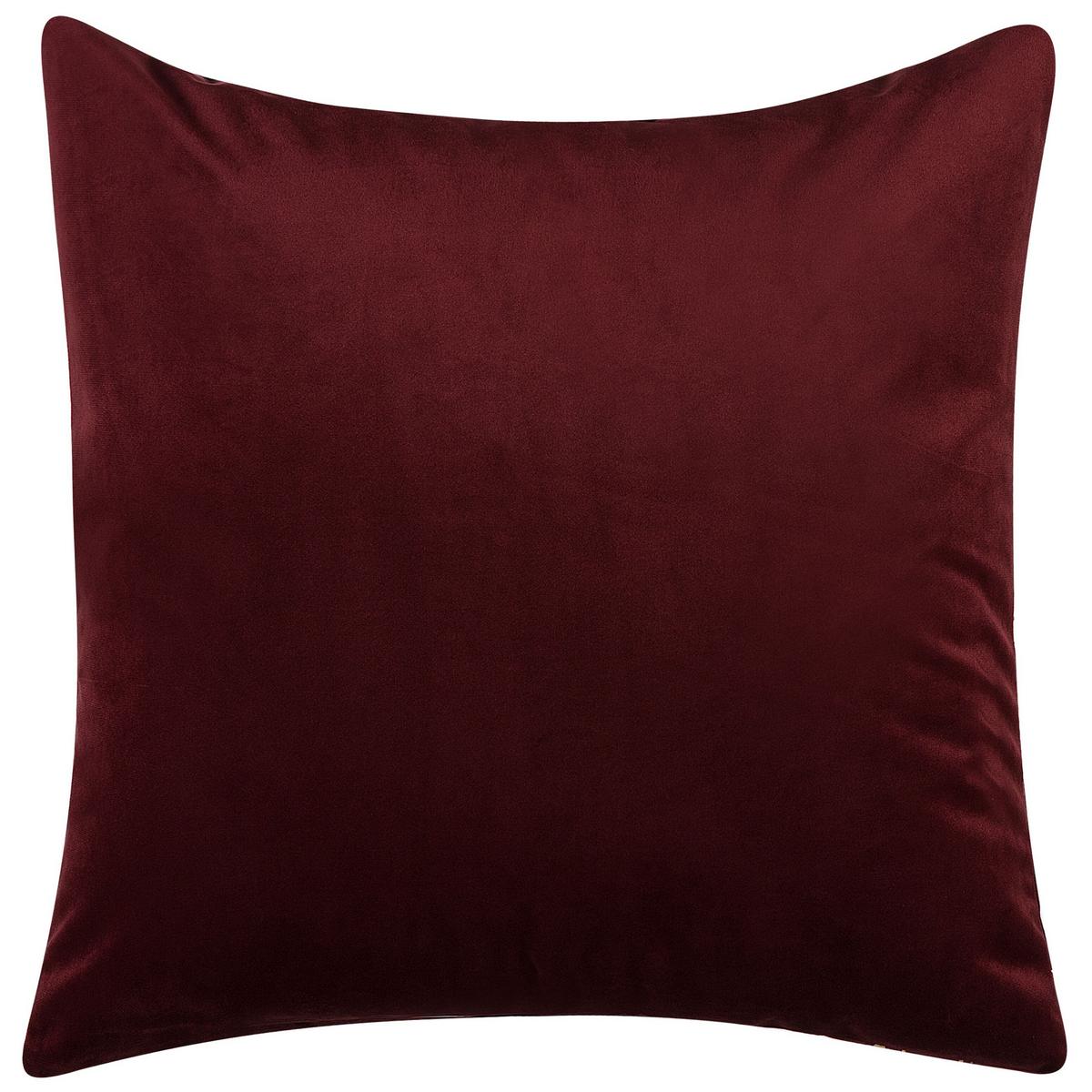 DEKOKISSEN 2er-Set Burgunderrot 45/45 cm Calla - Weinrot, Textil (45/45cm) - Beliani