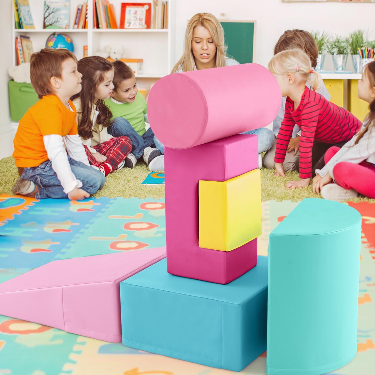 SCHAUMSTOFFBLOCK Rosa (6-teilig) - Pink, Kunststoff (40/20/40cm) - COSTWAY