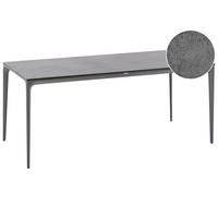 GARTENTISCH 180/90 cm Steinoptik Dunkelgrau Sovareto - Dunkelgrau, Kunststoff (180/90/75cm) - Beliani