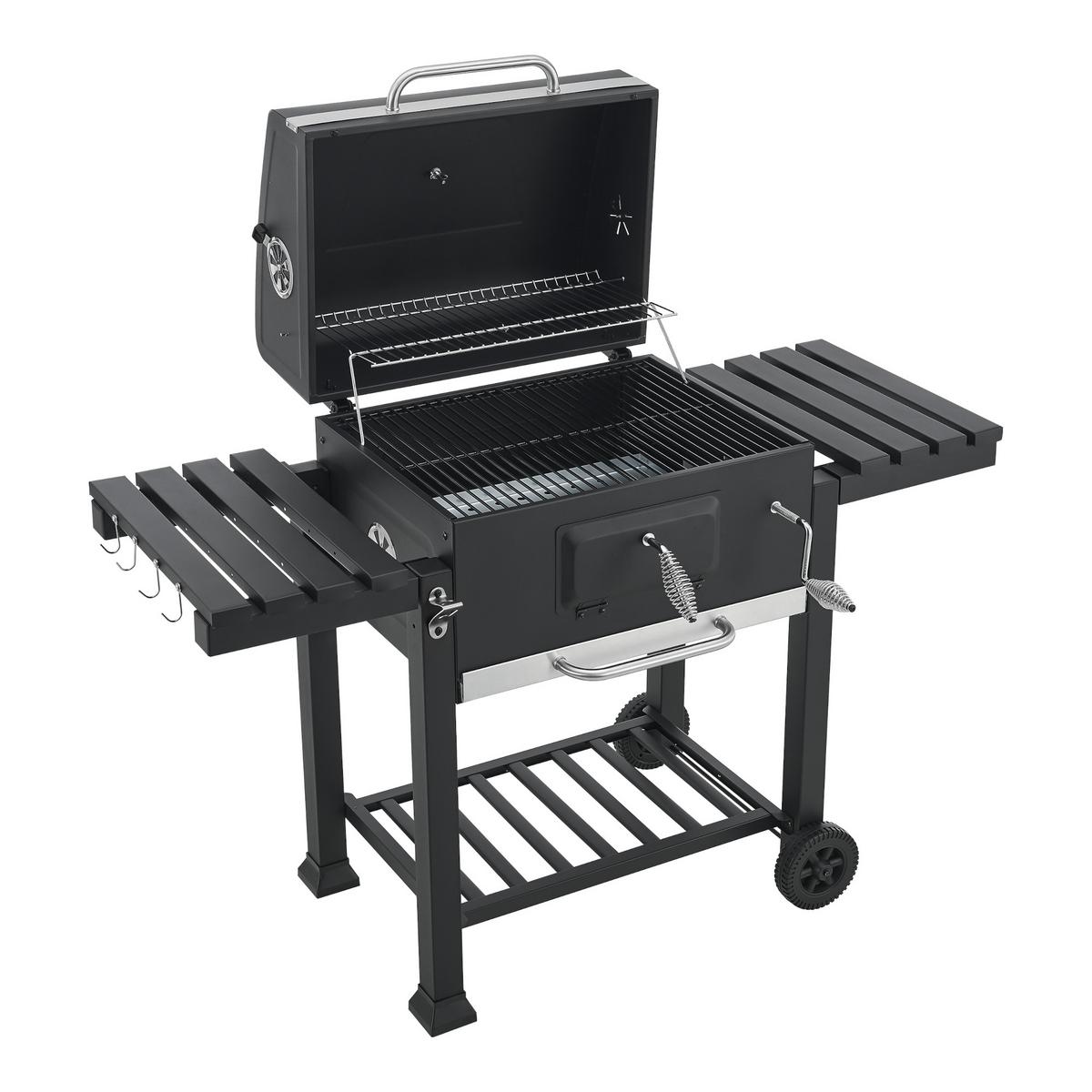 GRILLWAGEN Arnad - Schwarz, Metall (135/105/47.5cm) - casa.pro